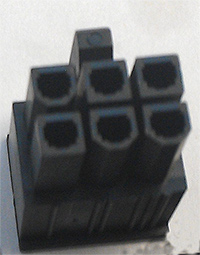 6 pin MiniFit Jr 5557-6 (MOLEX 39-30-1060) female photo and diagram